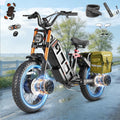 eAhora Juliet Pro 2/Juliet Electric Bike for Adults 5400W/1200W Dual Motor Electric Bicycle 43MPH 60V 70Ah 220+Miles Long Range 20' Fat Tire Full Suspension Mountain E-Bike with APP Control