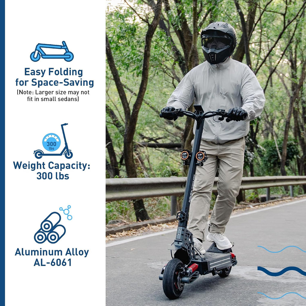 Hiboy Titan Series Electric Scooter, Up to 46–80 Miles Range, 1200W–2400W Motor, 25–31 MPH, 10' All-Terrain Tires, Dual Suspension, Electric Scooter for Adults with Phone Holder