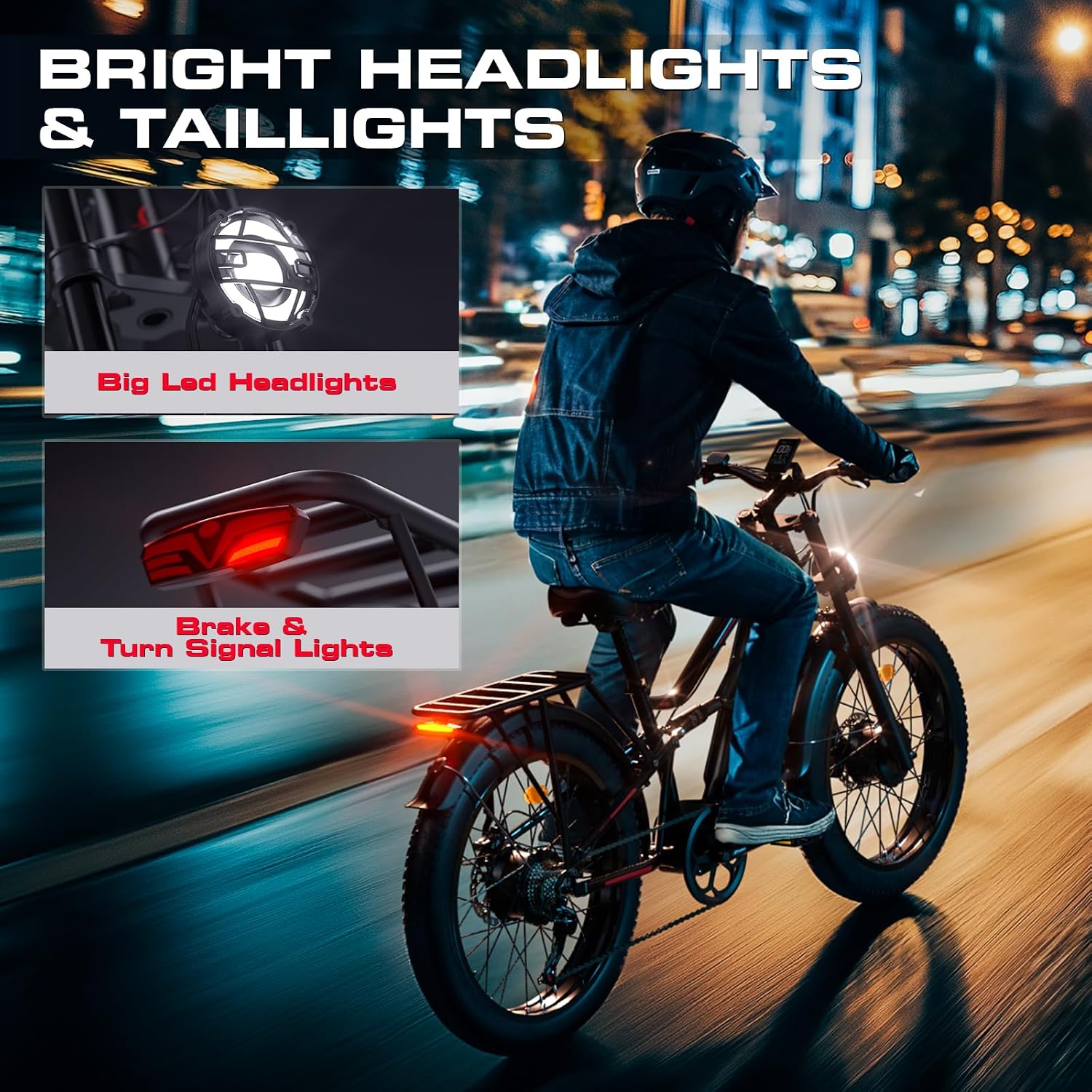 Seemoon Electric Bike for Adults, 52V 20Ah 26' Fat Tire Fast Ebike, up to 100 Miles, Hydraulic Brakes, Off-Road Mountain Hunting AWD Ebike for Men (Black)