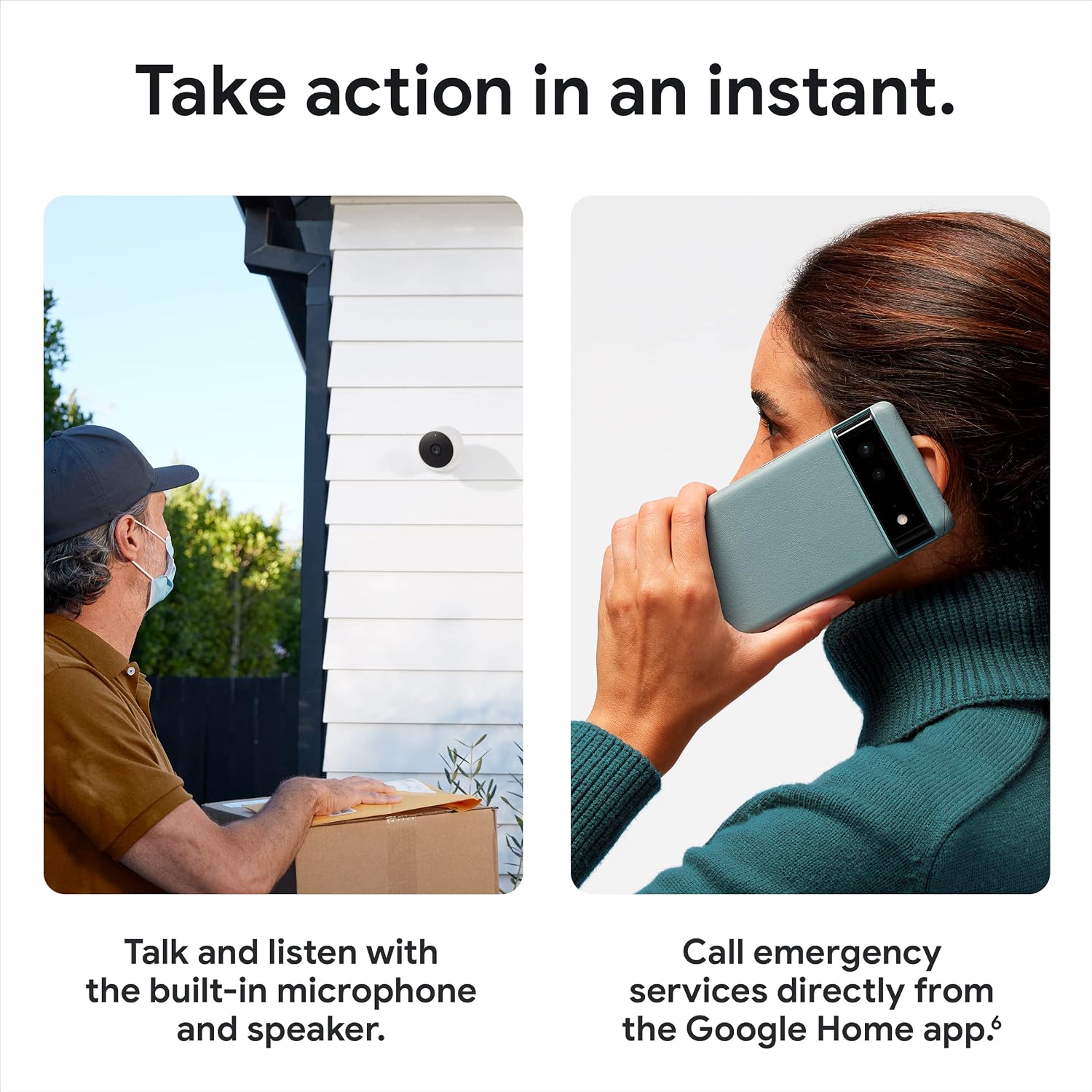Google Nest Cam Outdoor or Indoor, Battery 2nd Generation - Snow (Renewed)