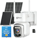 4G LTE Cellular Solar Security Camera w/ 360 day unlimited data, No WiFi surveillance camera Wireless Outdoor, PIR Motion Sensor, Human Tracking, 360° Live View, 2 Way Talk, 2K Color Night Vision