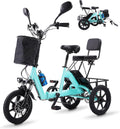E Trike Electric Bike, 350W(Peak 500W) Brushless Motor Folding Trike, 2 Seats Ebike, 480Wh Removable Battery, Step-Thru 3 Wheel Electric Bicycle, Up to 45 Miles, Tricycle for Adults Parents