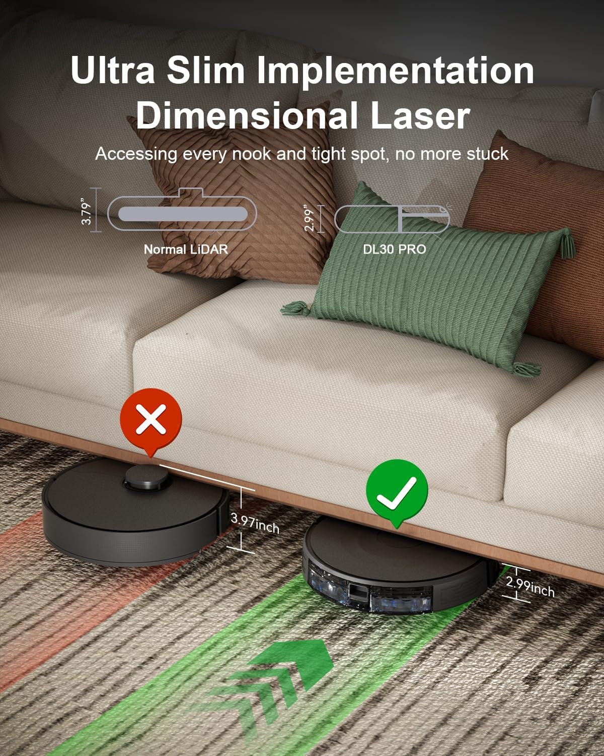 Robot Vacuum and Mop Combo, LiDAR Navigation, Ultra Slim Design, 9000Pa Suction Robotic Vacuum Cleaner – 200 Min Runtime, Auto Recharge, Customizable Cleaning for Pet Hair, Hard Floors