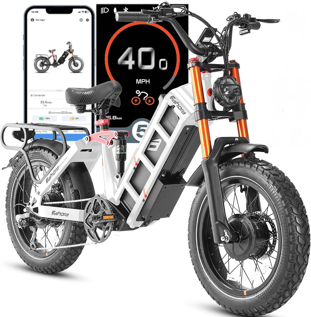 2026 eAhora Juliet Pro 2 Electric Bike for Adults, Peak 5400W Dual Motor, 43Mph, 60V 70Ah Battery for 220 Miles Range, 20' Fat Tires, APP, Commuting & Delivery