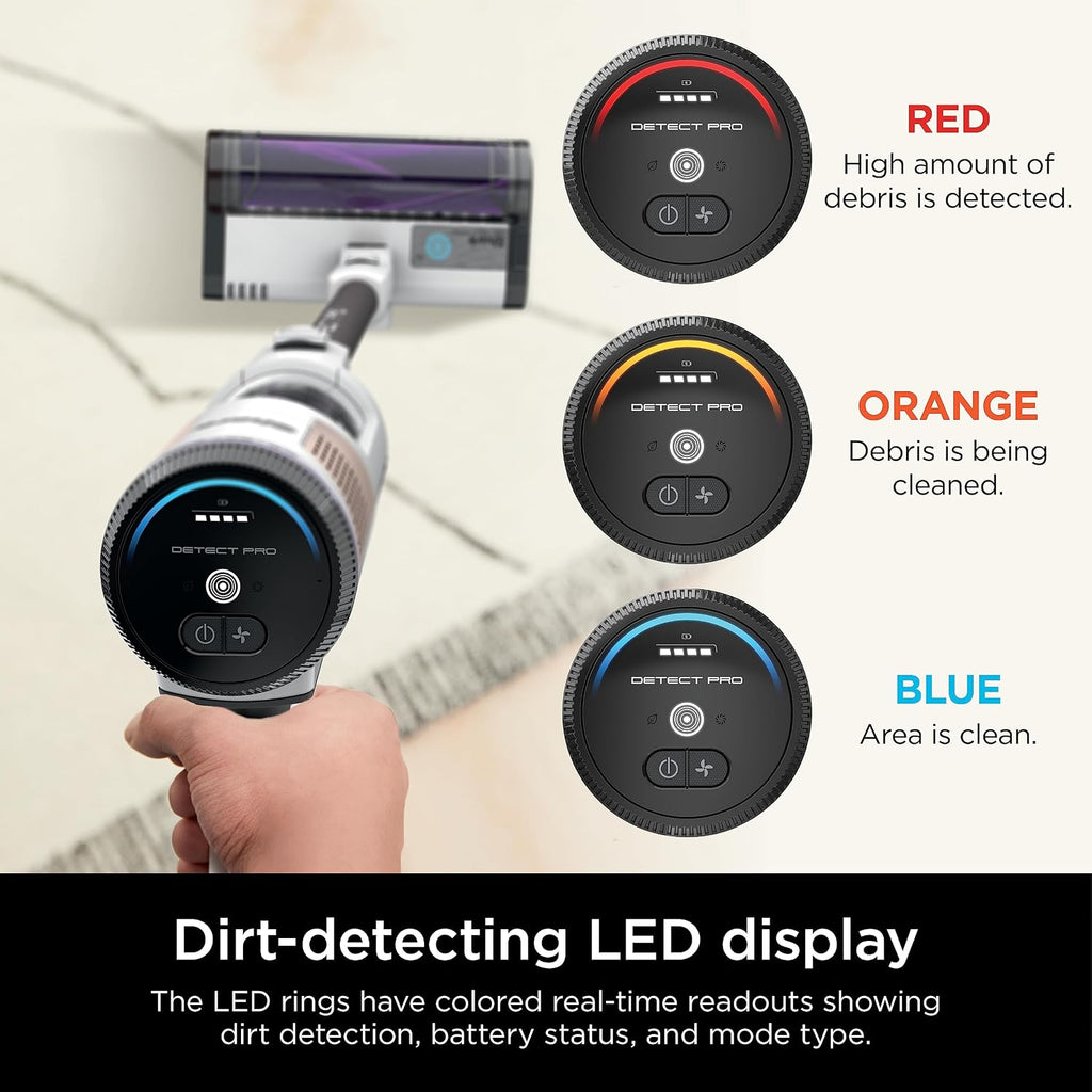 Shark R-IW1111 Detect Pro Cordless HEPA QuadClean Multi-Surface Stick Vacuum, Grey/Brass - Certified Refurbished