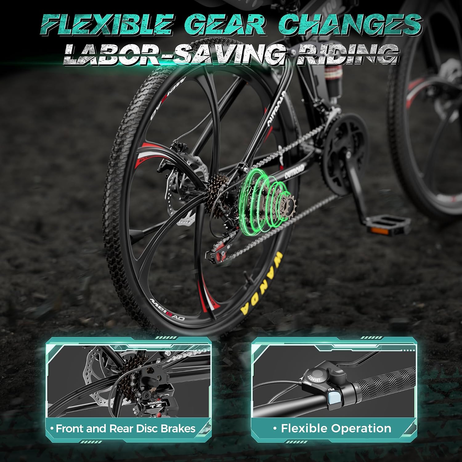 26 Inch Adult Folding Bikes/Mountain Bikes, 21 Speeds Mountain Bicycles with Full Suspension, Dual Disc Brake, High Carbon Steel Frame, Foldable Bike for Men/Women/Teen, Multiple Colors