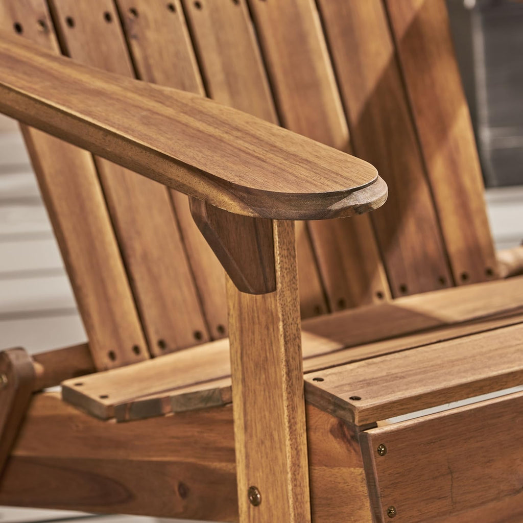 Christopher Knight Home Malibu Outdoor Acacia Wood Adirondack Rocking Chair, Natural Stained