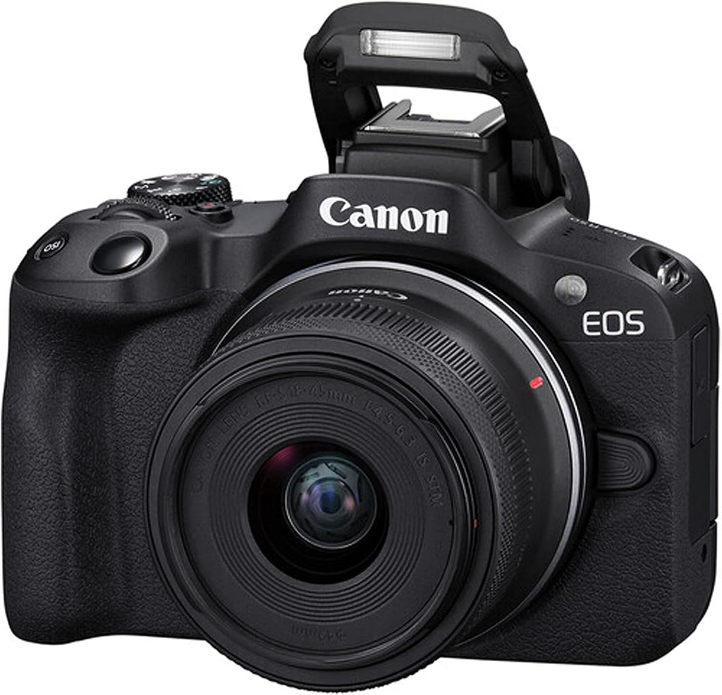 Canon EOS R50 24.2MP APS-C CMOS Sensor Mirrorless Camera with 18-45mm Lens + 64GB Memory + Stabilizing Grip + Software Pack +More (Value Bundle) (Renewed)