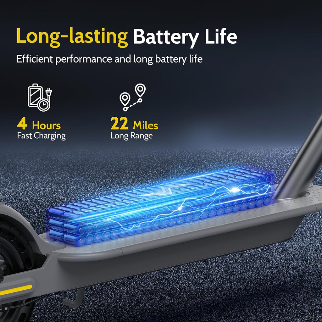 NAVIC Electric Scooter with Dual Suspension, 8.5'/10' Tires, 350W/500W Motor, 19/22 Mph, Max 22/25/27/49Miles Range, Foldable E Scooter for Adults with Braking, App Control