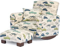 Toddler Personalized Armchair, Kids Upholstered Rocking Chair with Personalization, Toddler Chair with Personalized Name, Comfy Child Armchair, (Cars & Trucks Print, Rockers)