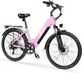 ESKUTE Electric Bike for Adults-1300w Peak Ebike, 28MPH Step Thru Electric Bicycle，70Miles 840 WH Removable Battery e-Bike, 7-Speed 26'' tire, Adjustable Stem,