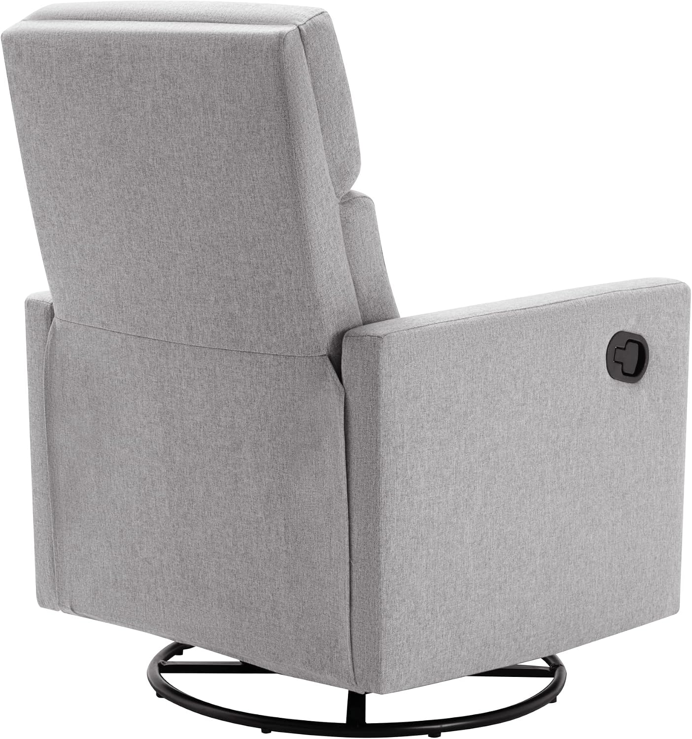 LUMISOL Swivel Rocking Recliner Chair for Adults, Nursery Swivel Glider Chair Manual Reclining Single Sofa Chair, Linen Upholstered Glider Rocker Recliner with High Back, Gray