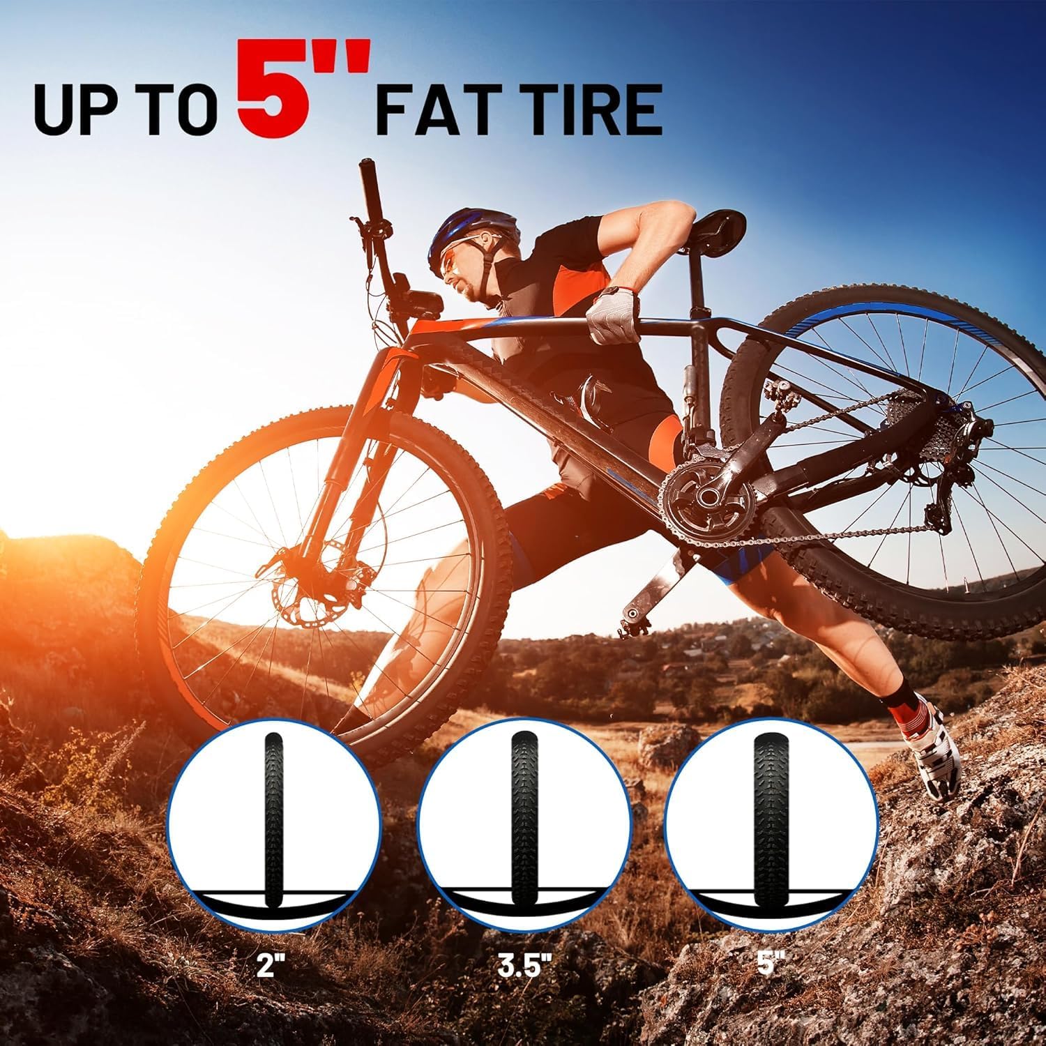 Bike Rack for Car Hitch Mount - Young Electric Bike Rack 200lb Capacity, Folding 2 Ebike Rack Platform Bicycle Carrier for SUV, Minivan, RV, Fits 5 Inch Fat Tires