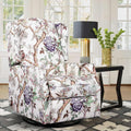 Swivel Rocker Recliner Chair, Glider Rocking Chair for Nursery, Floral Wingback Chair Recliner on Clearance, 360° Swivel Rocking Recliner Chair with Padded Seat for Living Room