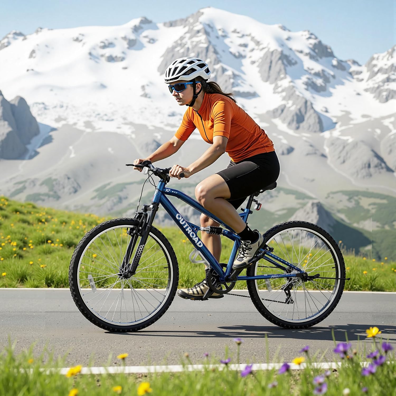 Betterland 26 Inch Mountain Bike with Adjustable Ergonomic Seat, 7/21 Speed Adult Bike with Dual V Brakes, Outdoor Cycling Bike with High Carbon Steel Frame and Front Suspension
