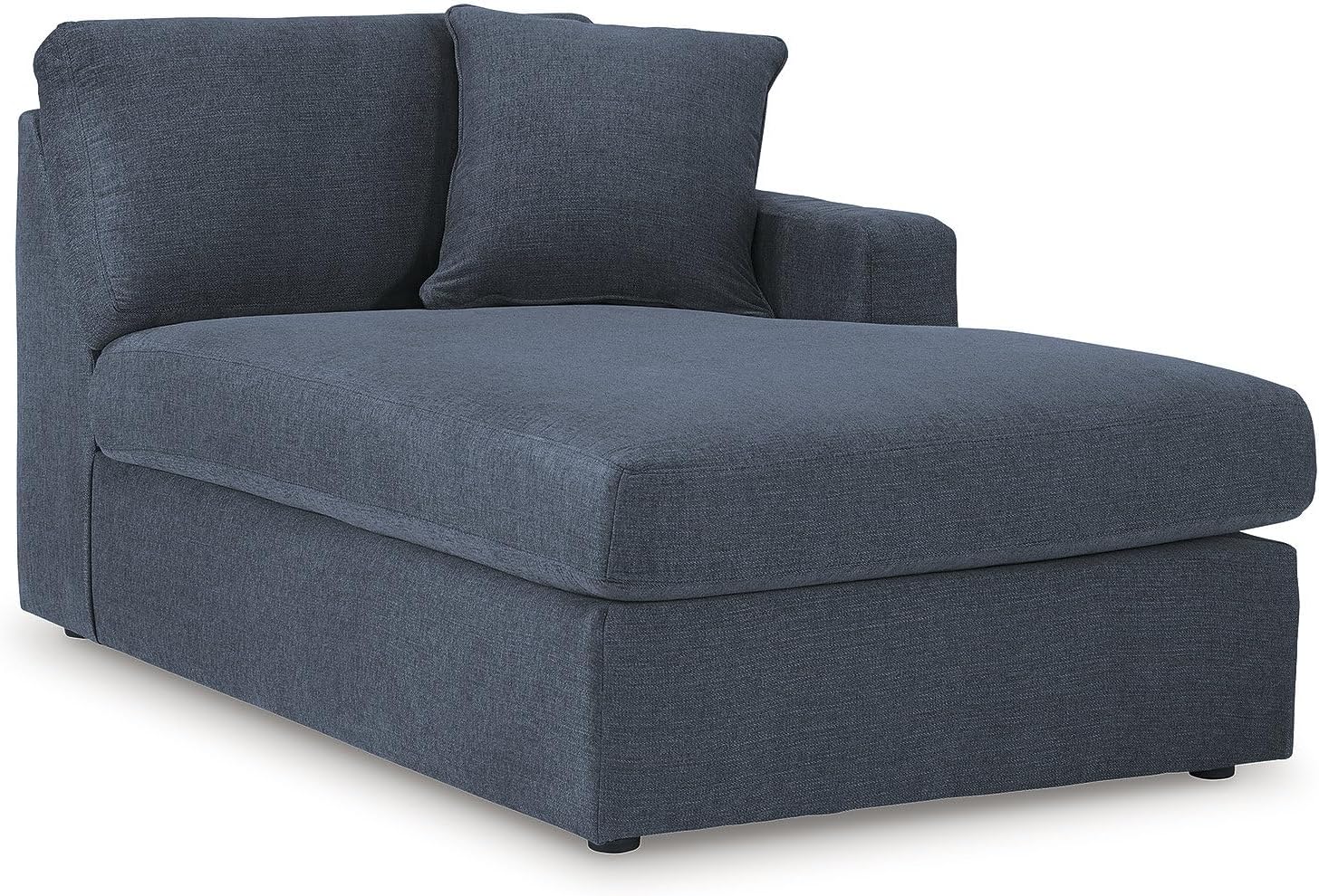 Signature Design by Ashley Contemporary Modmax Stain Resistant 7-Piece Sectional with Reversible Cushion and Storage Console, Dark Blue