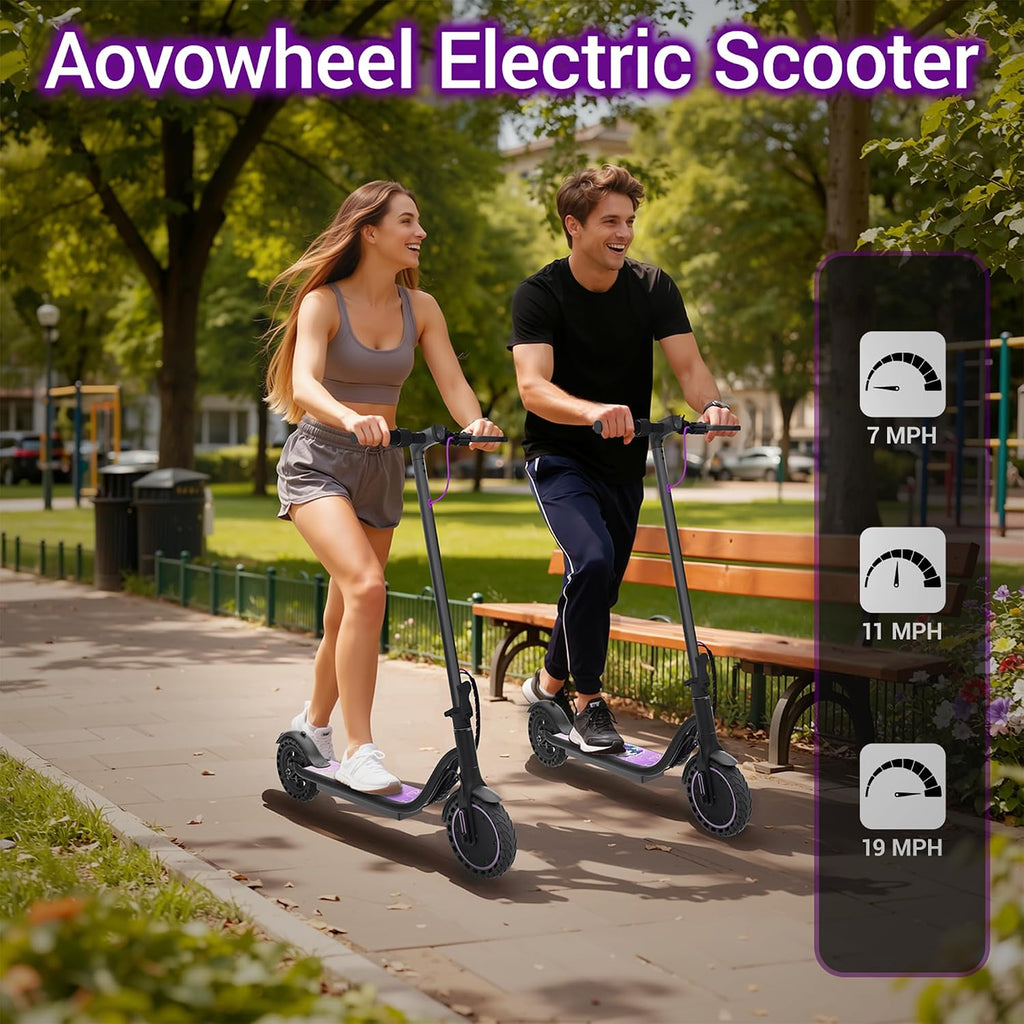 Aovowheel Electric Scooter for Adults, Folding E Scooter with 250W-500W Motor 16-24 Mph Top Speed, Max 15-60Miles Long Range,6.5''/8.5''/10''/14'' Solid Tires Commuting Scooters, Dual Brakes