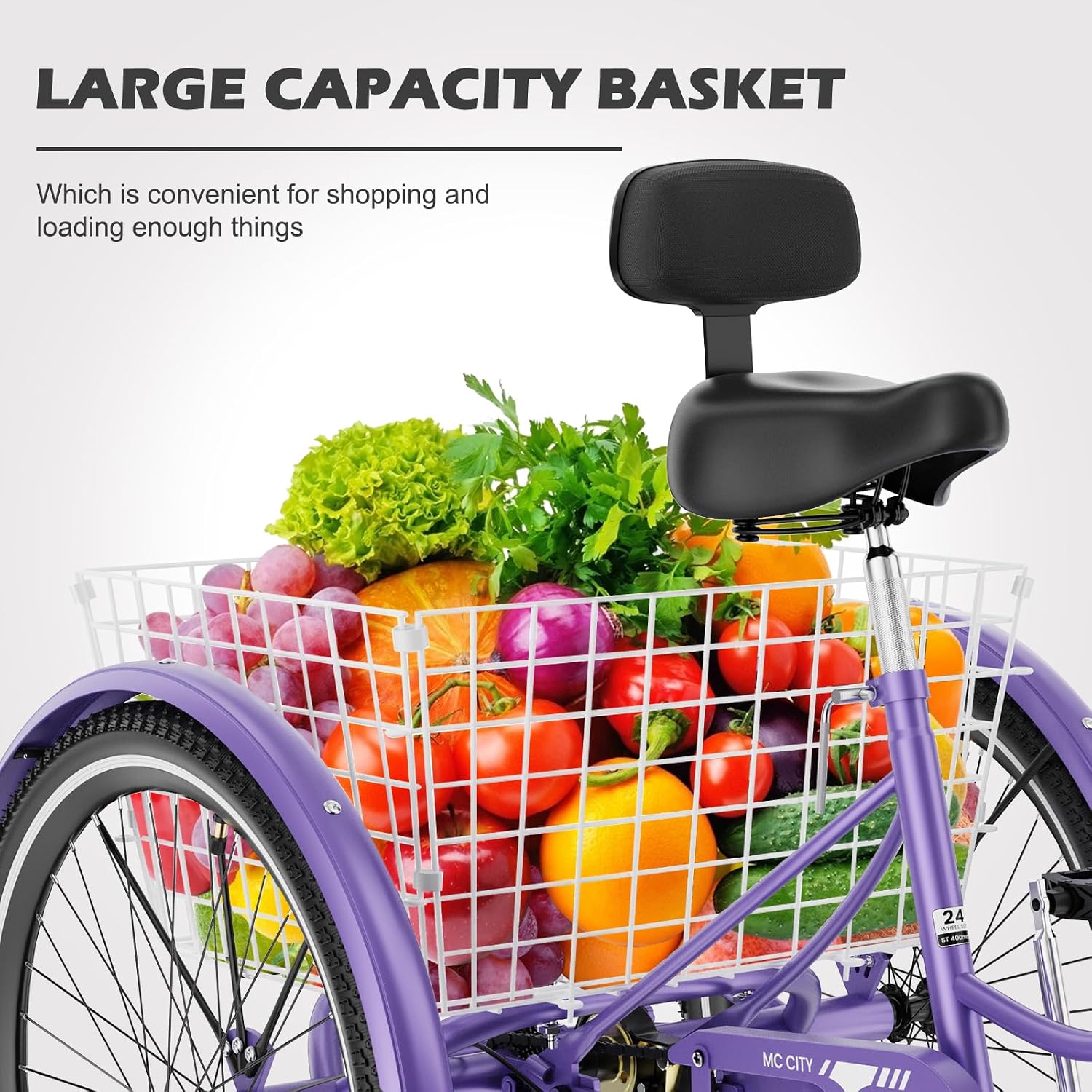 ABORON Adults Tricycle, 3 Wheels Bike for Adult, Tricycle for Adults, Double-Wall Wheel Rims, Tricycle for Women Men Exercise Outdoor Sports