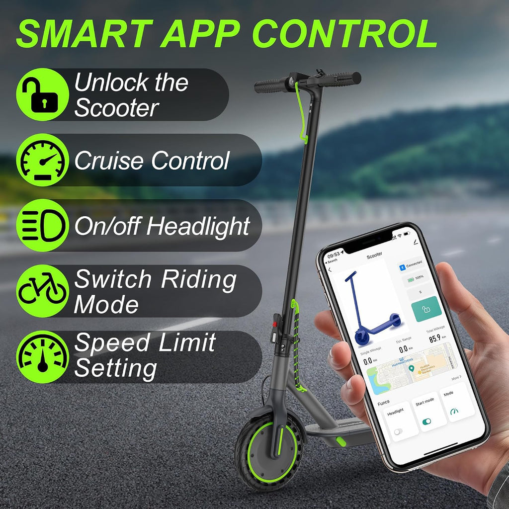 Aovowheel Electric Scooter for Adults, Folding E Scooter with 250W-500W Motor 16-24 Mph Top Speed, Max 15-60Miles Long Range,6.5''/8.5''/10''/14'' Solid Tires Commuting Scooters, Dual Brakes