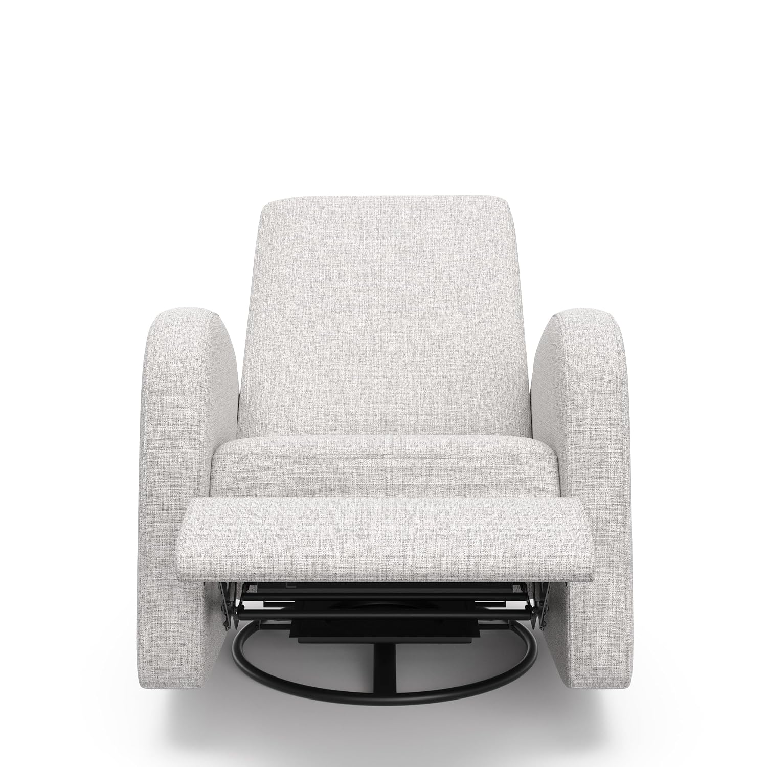 Storkcraft Santa Monica Power Recliner Swivel Glider (Steel Basketweave) – GREENGUARD Gold Certified, CertiPUR-US Certified Foam, Effortless Electronic Power Recline, USB-A & USB-C Charger