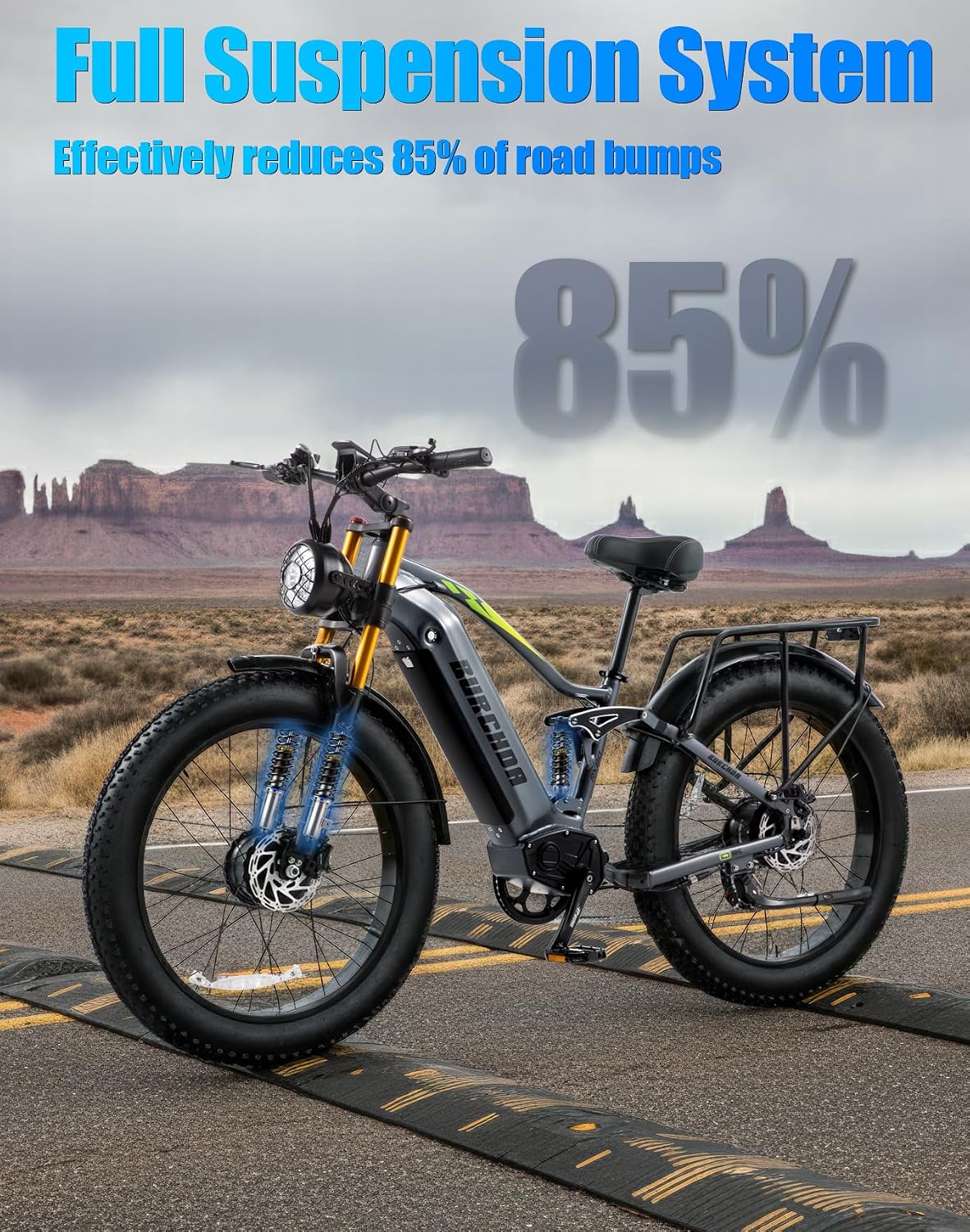 2026 Dual Motor Electric Bike for Adults AWD 5000W/3000W Peak 40 MPH/30 MPH E Dirt Bike, 52V/48V Removable Battery 65/80/150 Miles Max Long Range with Full Suspension 26' Fat Tires Mountain Bike