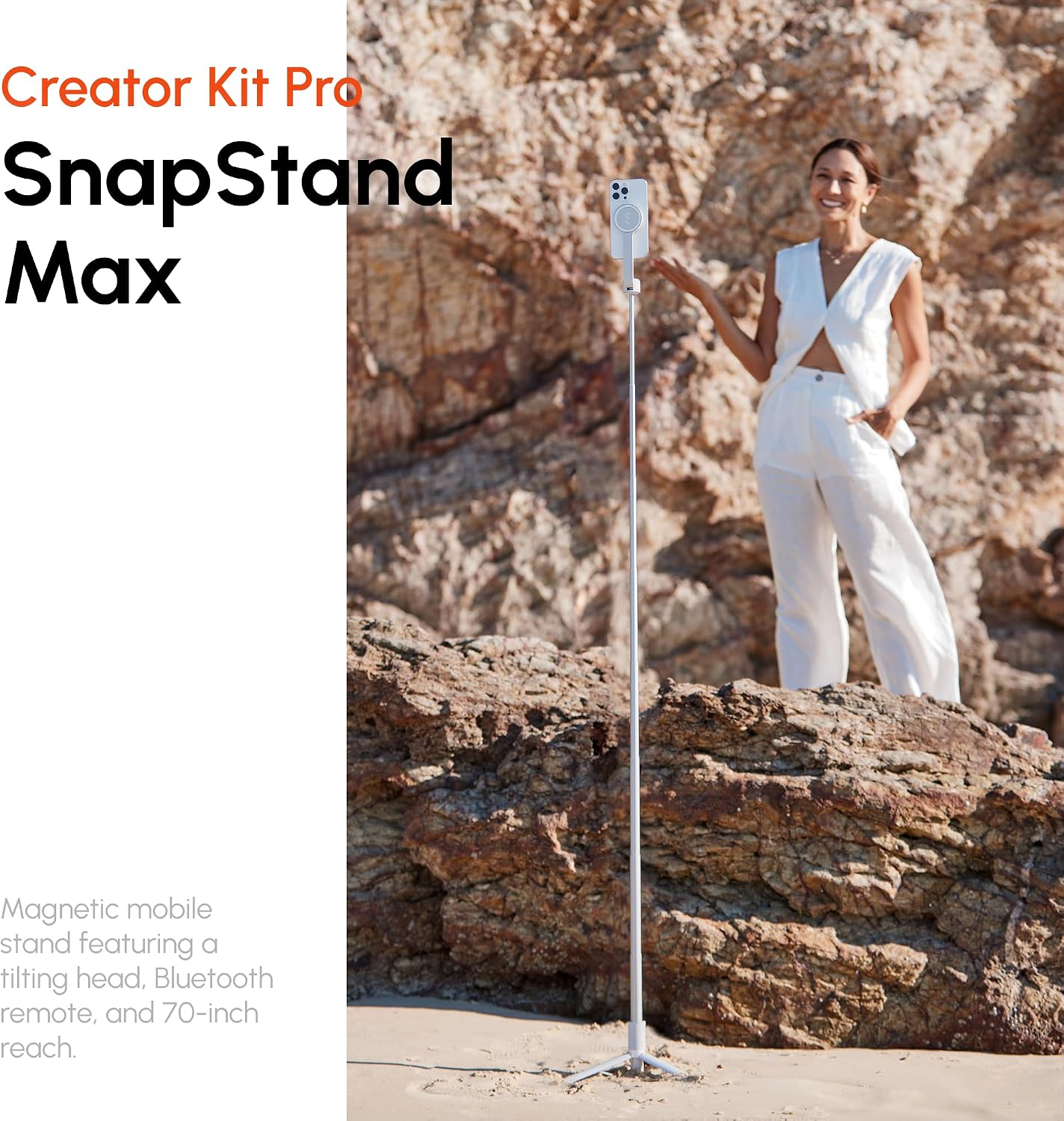 ShiftCam Travel and Creator Kit – MagSafe-Compatible Mobile Creator Bundle for iPhone and Android, Compact Phone Grip, Adjustable LED Light, Extendable Bluetooth Tripod for Vlogging - Creator Kit Pro