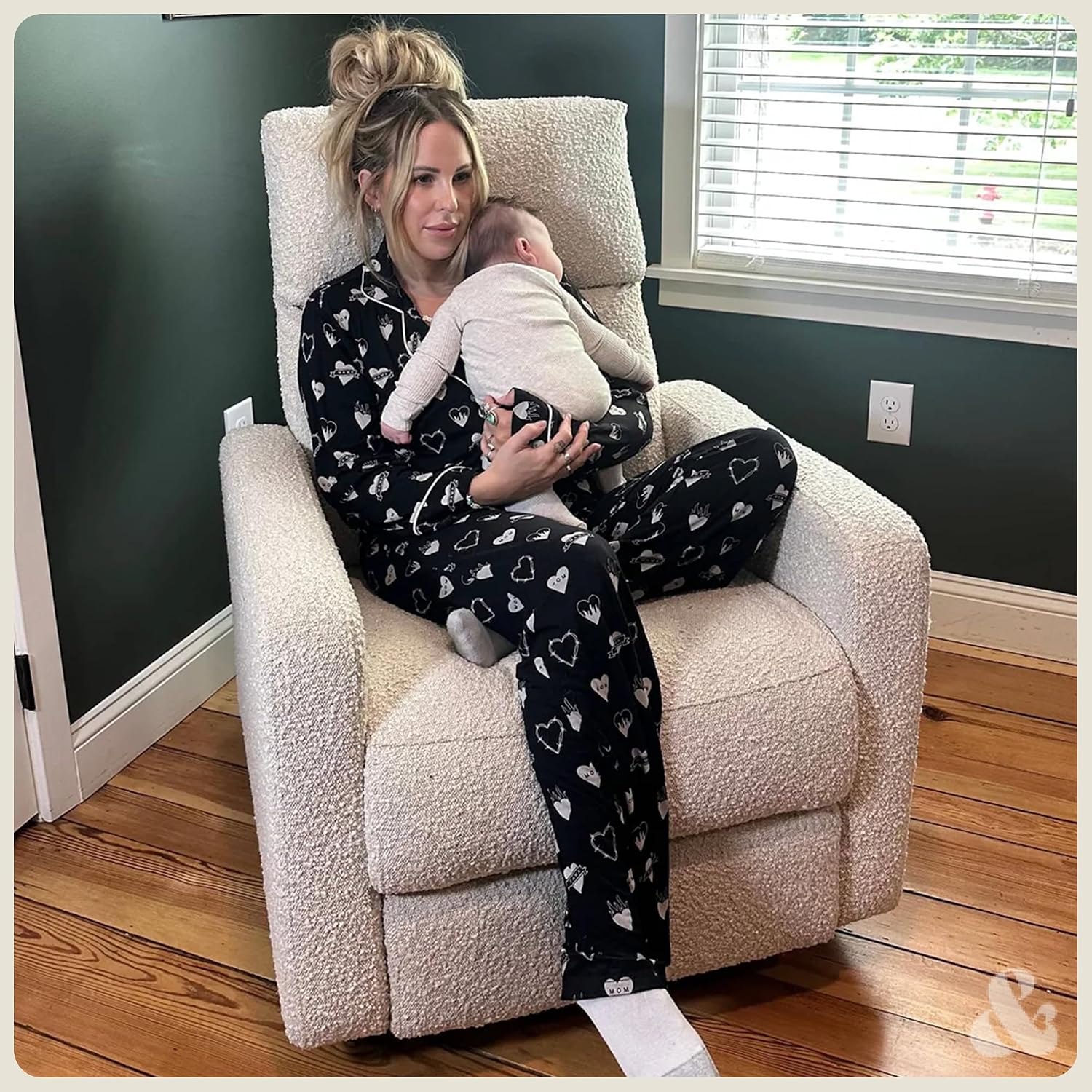 Nurture& The Glider Plus - Premium Nursery Power Recliner | Swivel Chair with Adjustable Head Support | Adjustable Lumbar Support Built in USB The Ultimate Comfort for Nursing, Relaxing (Boucle Creme)