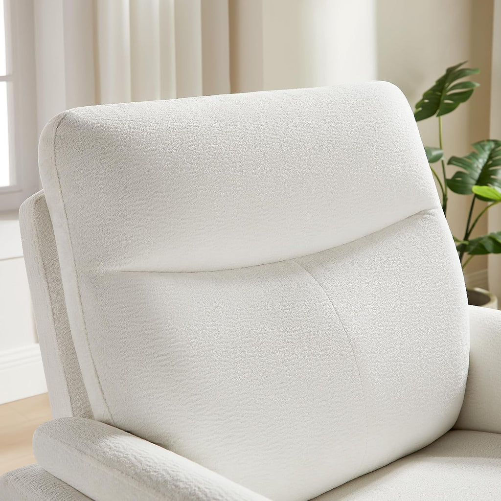 VANOMi Power Recliner Chair Swivel Glider, Electric Rocking Recliner Chairs with USB and Type-C Ports, Nursery Chair Recliner for Living Room, Bedroom, Apartment（White）