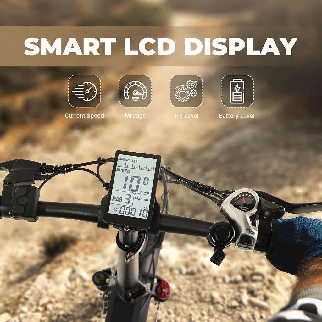 VARUN Electric Bike - Peak 750W Adults Ebike Up to 80KM, 25MPH, 624Wh Anti-Theft Battery, Shock Absorber, Pedal-Assist Level, Portable 20' Fat Tire Ebike for Women & Men