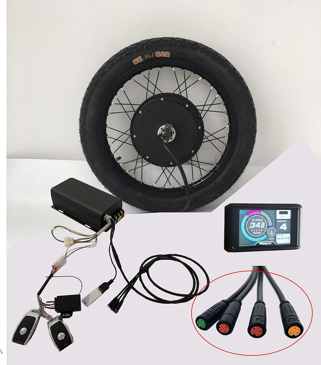 Alarm Lock !Sabvoton Waterproof Controller Programmable, 48v-96v 3000w electric bike hub motor conversion kit with TFT colorful display (19inch Rear)