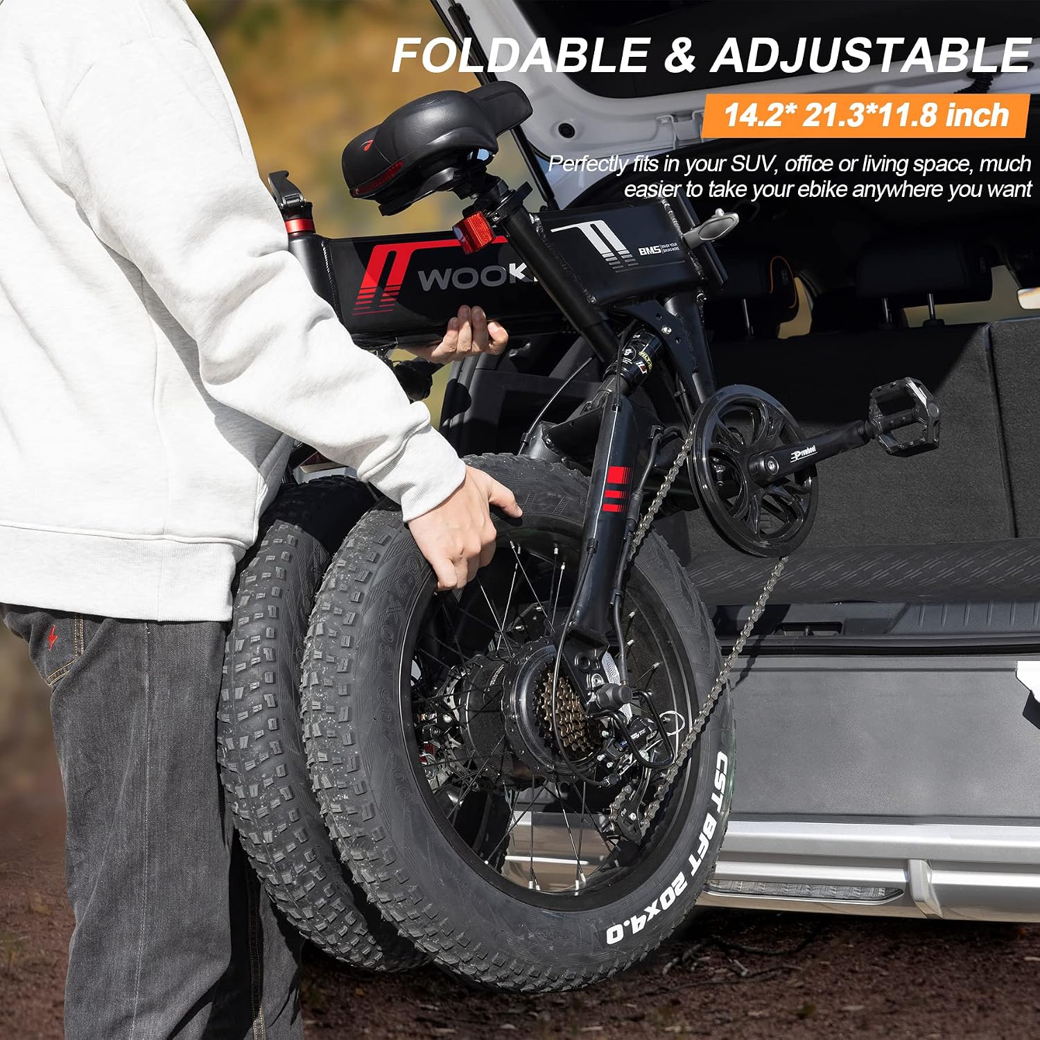 TotGuard Electric Bike,20' Electric Bike for Adults 500W Brushless Motor, 19.8MPH Fat Tire Ebike,Foldable Adult Electric Bicycles with 48V 10Ah Removable Battery,7-Speed,SGS Certified to UL 2849