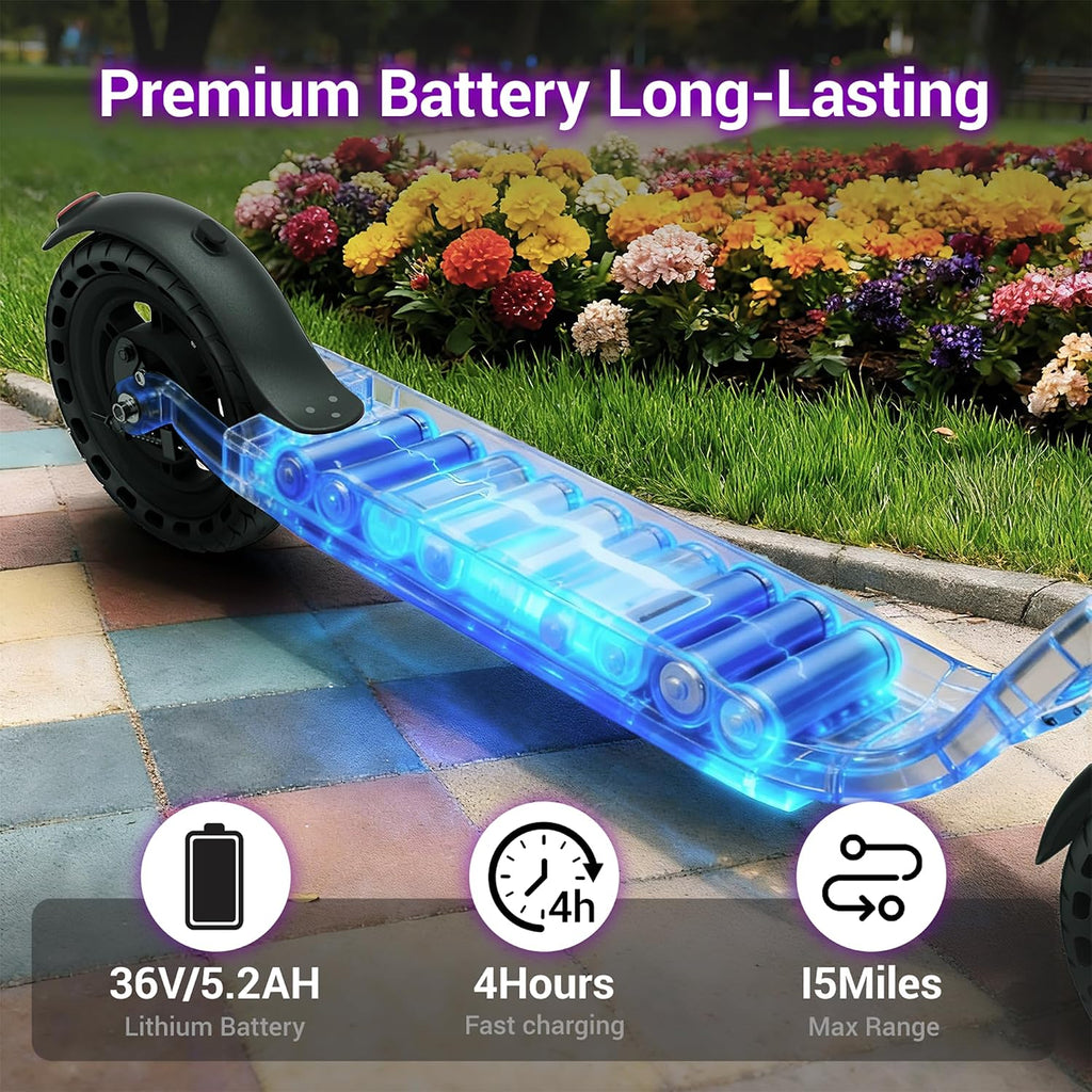 Aovowheel Electric Scooter for Adults, Folding E Scooter with 250W-500W Motor 16-24 Mph Top Speed, Max 15-60Miles Long Range,6.5''/8.5''/10''/14'' Solid Tires Commuting Scooters, Dual Brakes