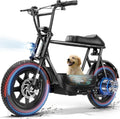 Caroma Peak 1200W/800W/500W Electric Scooter with Seat,16'×3' Fat Tire Ebike All-Terrain,Max 30Miles&20MPH Electric Scooter Adults,Electric Motorcycle Adults with Storage Basket for Pets&Cargo