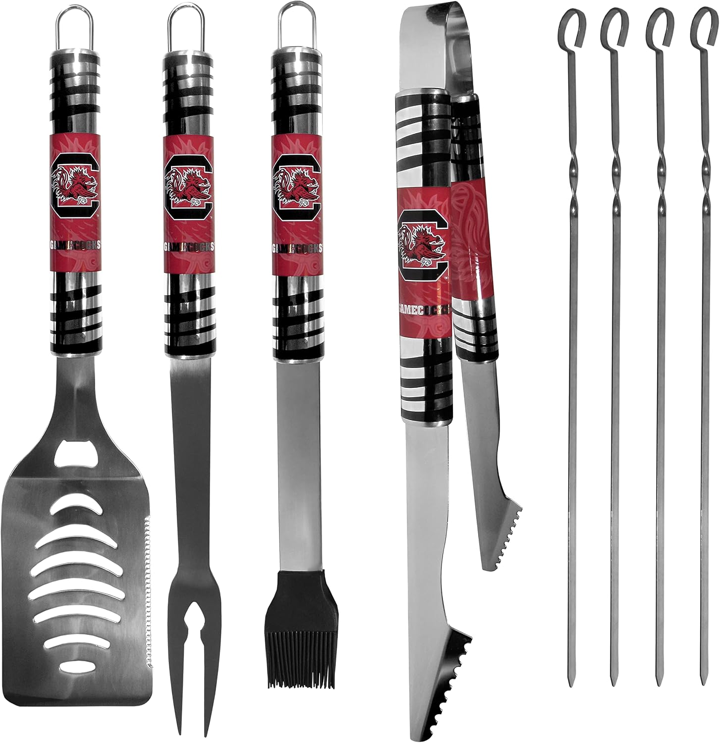 NCAA Siskiyou Sports Fan Shop South Carolina Fighting Gamecocks Steel Tailgater BBQ Set w/Case 8 piece Gray