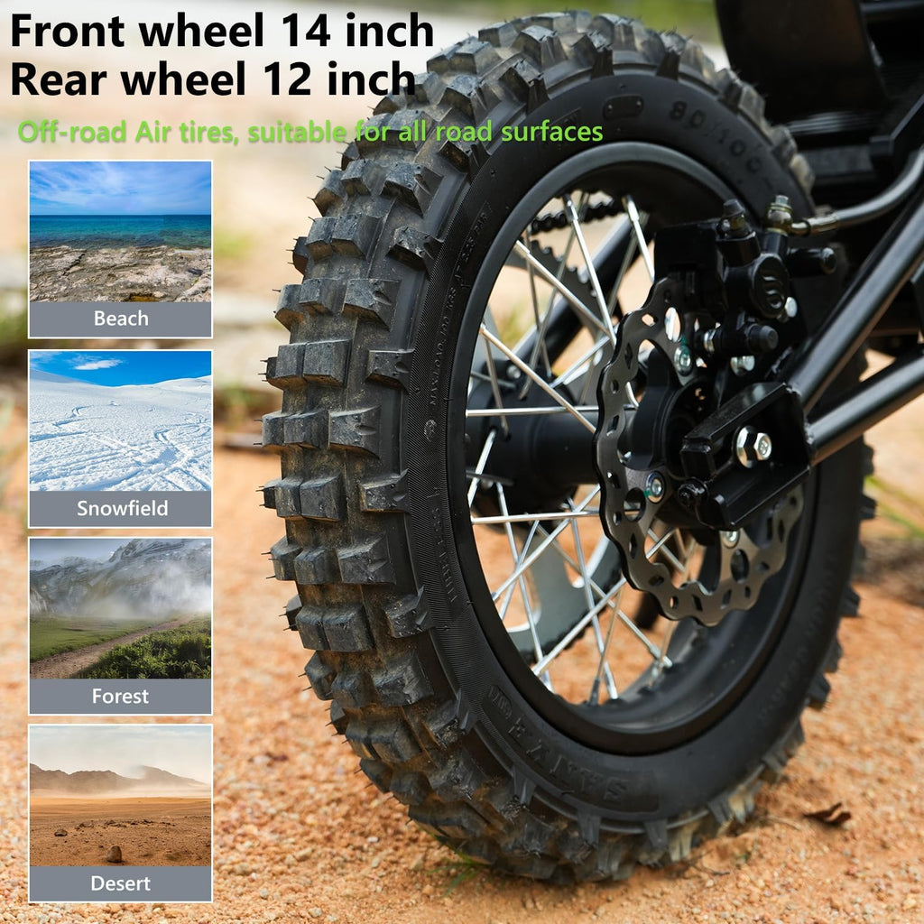 3500W Electric Dirt Bike for Adults & Teens, 63KM/H Off-Road MountainE Motorcycle, 48V 23AH Battery, 40–70KM Range, Full Suspension & Hydraulic Brakes