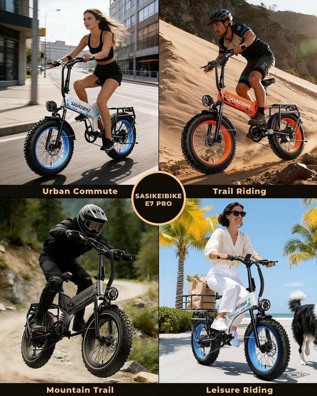 SASIKEIBIKE 1500W Folding Electric Bike for Adult,52V20Ah Removable Battery Ebike with 70Mile Max,20' x4.0 Fat Tire E-Bike, Foldable Dual Suspension Electric Bicycle for Commute,Mountain