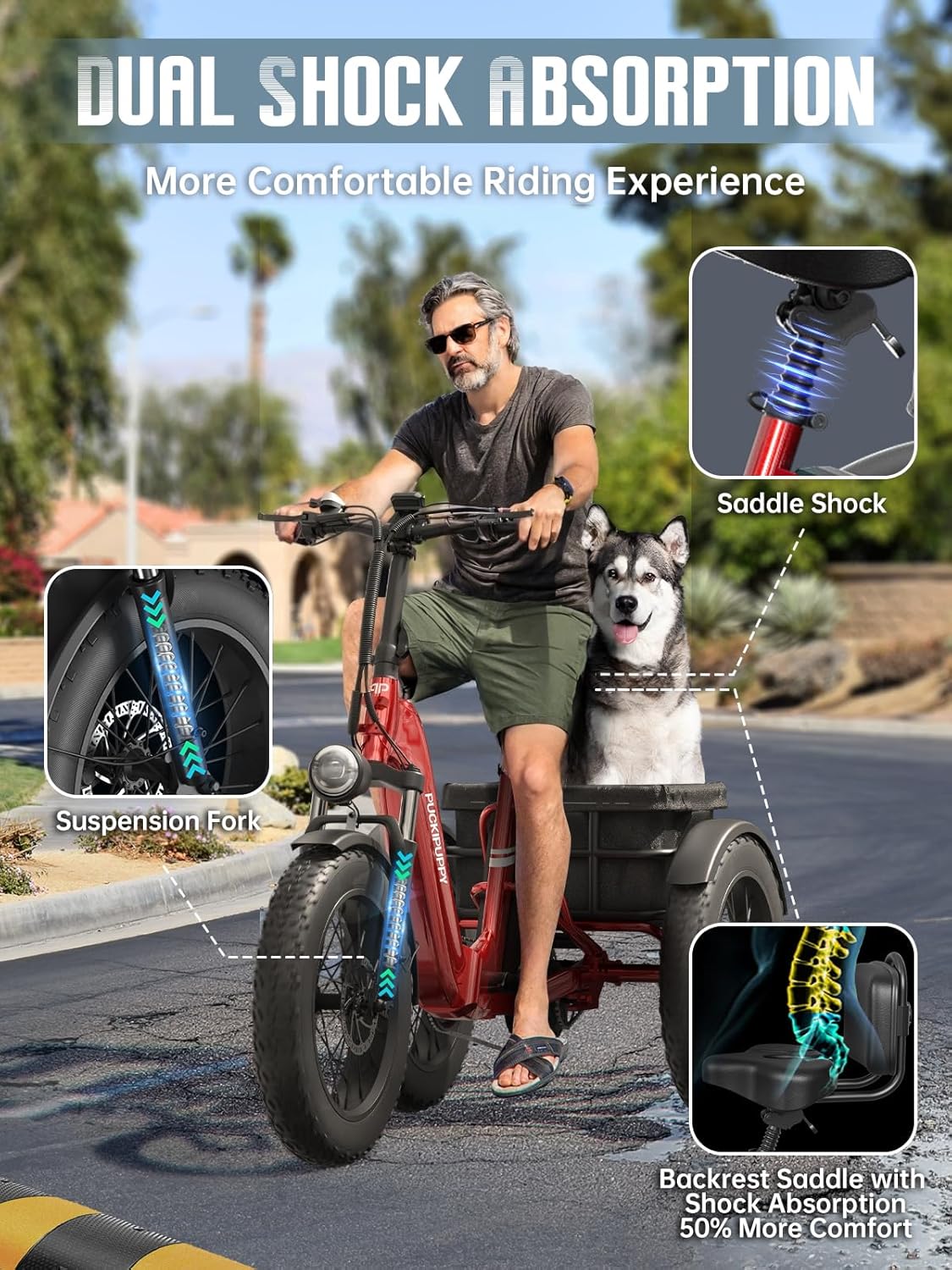 PUCKIPUPPY Electric Tricycle for Adults, Husky VS Other Models