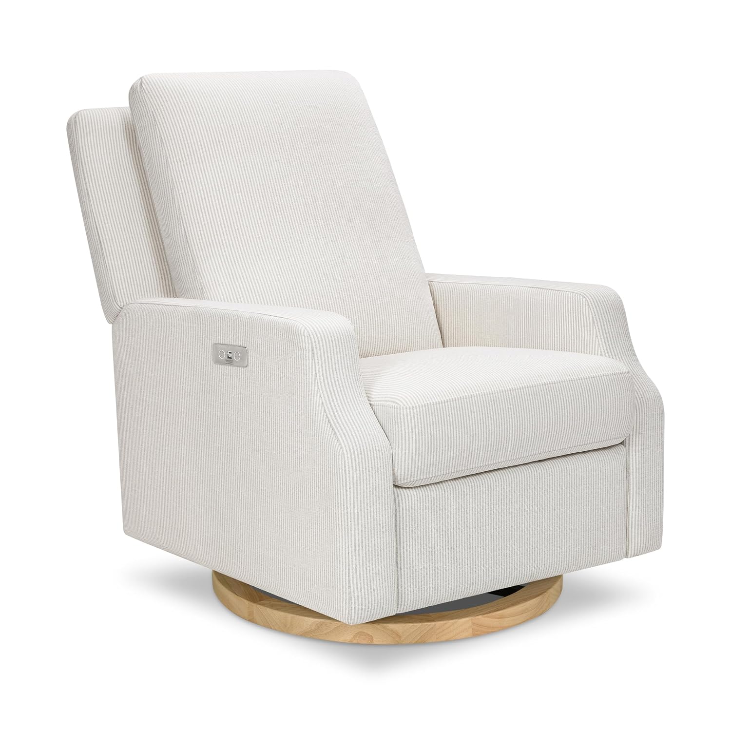 Namesake Crewe Glider Recliner Nursery Chair - GREENGUARD Gold & Certi-PUR US Certified Rocker Recliner - Glider Rocking Chair for Nursery & Living Room - Electronic, 270° Swivel, Fog Chatham