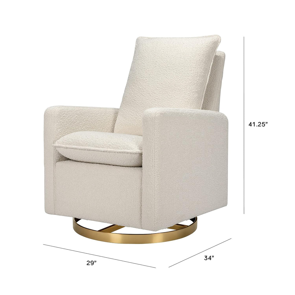 Babyletto Cali Pillowback Swivel Glide in Boucle, Greenguard Gold and CertiPUR-US Certified