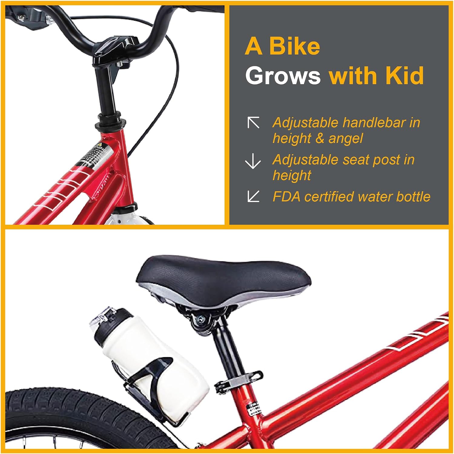 RoyalBaby Kids Bike Freestyle Classic 12 14 16 18 Inch Children Bicycle for Ages 3-10 Years Toddler to Big Kids