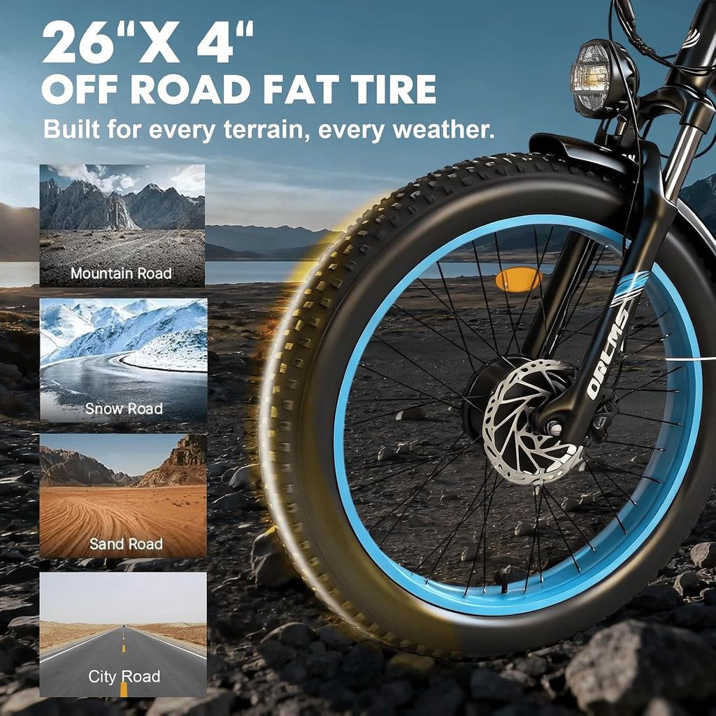 6000W Peak Dual Motor Electric Bike for Adults, 60V 25AH Battery, 45MPH & 100 Miles Range,21-Speed Full Suspension, 26' x 4.0' Fat Tire Off-Road E-Bike for All Terrain Snow Sand