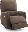 MCombo Swivel Glider Rocker Power Recliner Chair, Electric Swivel Rocker Recliner with USB Charging Ports for Living Room and Nursery, Fabric 6922 (Brown)