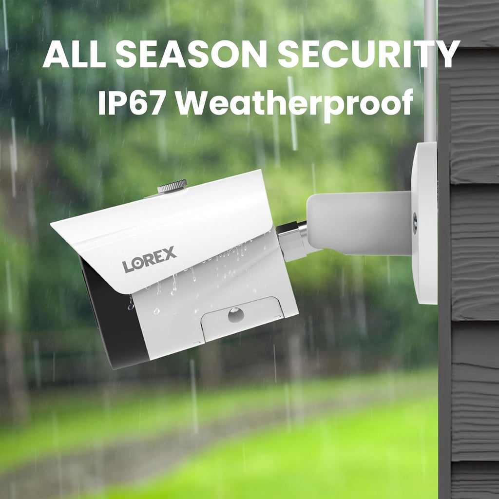 Lorex 4K 8MP IP Bullet PoE White Wired Security Camera | Add-On Camera | Color Night Vision | Smart Motion Detection (Person/Vehicle) | Listen-in Audio | IP67 Weatherproof | Metal Housing