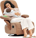 MAMAZING Lullacloud Swivel Rocker Recliner Chair for Adults with Adjustable Armrests & Headrest, Glider Rocking Chair Indoor with Removable Cover, Reading Chair with a Cushion for Living Room Bedroom