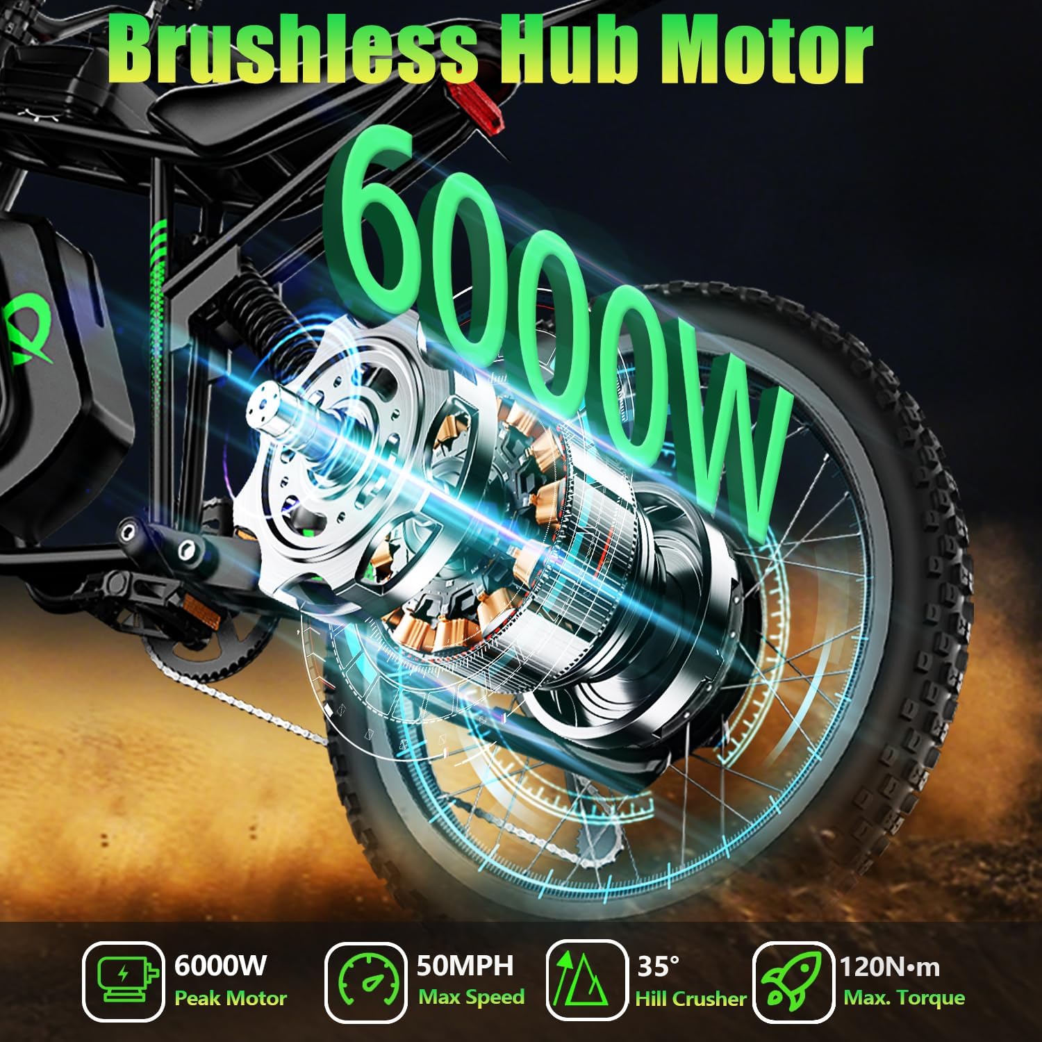 Electric Bike for Adults, R3/R3 Neo 6000W Peak Dirt Bike, 50MPH /45MPH Top Speed, 50 Miles Long Range Ebike with 60V 25Ah Battery, 19' Off Road Tires Electric Motorcycle with Full Suspension