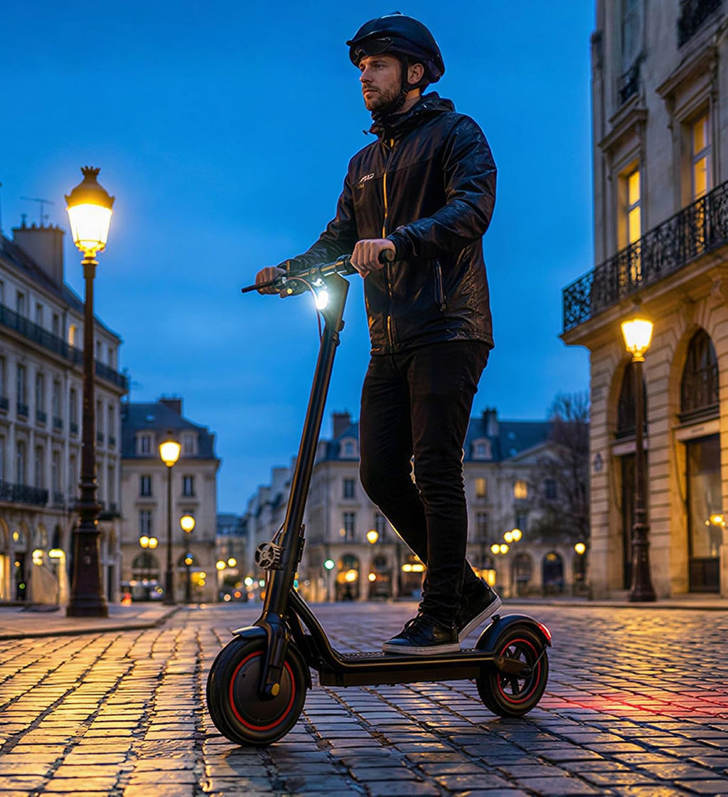 Electric Scooter, 23 Miles, 22 MPH Top Speed Electric Scooter for Adults, 500W Powerful Motor,10'/8.5' Pneumatic Tires Commuting Scooter, Foldable Escooter for Commuting & Campus Use
