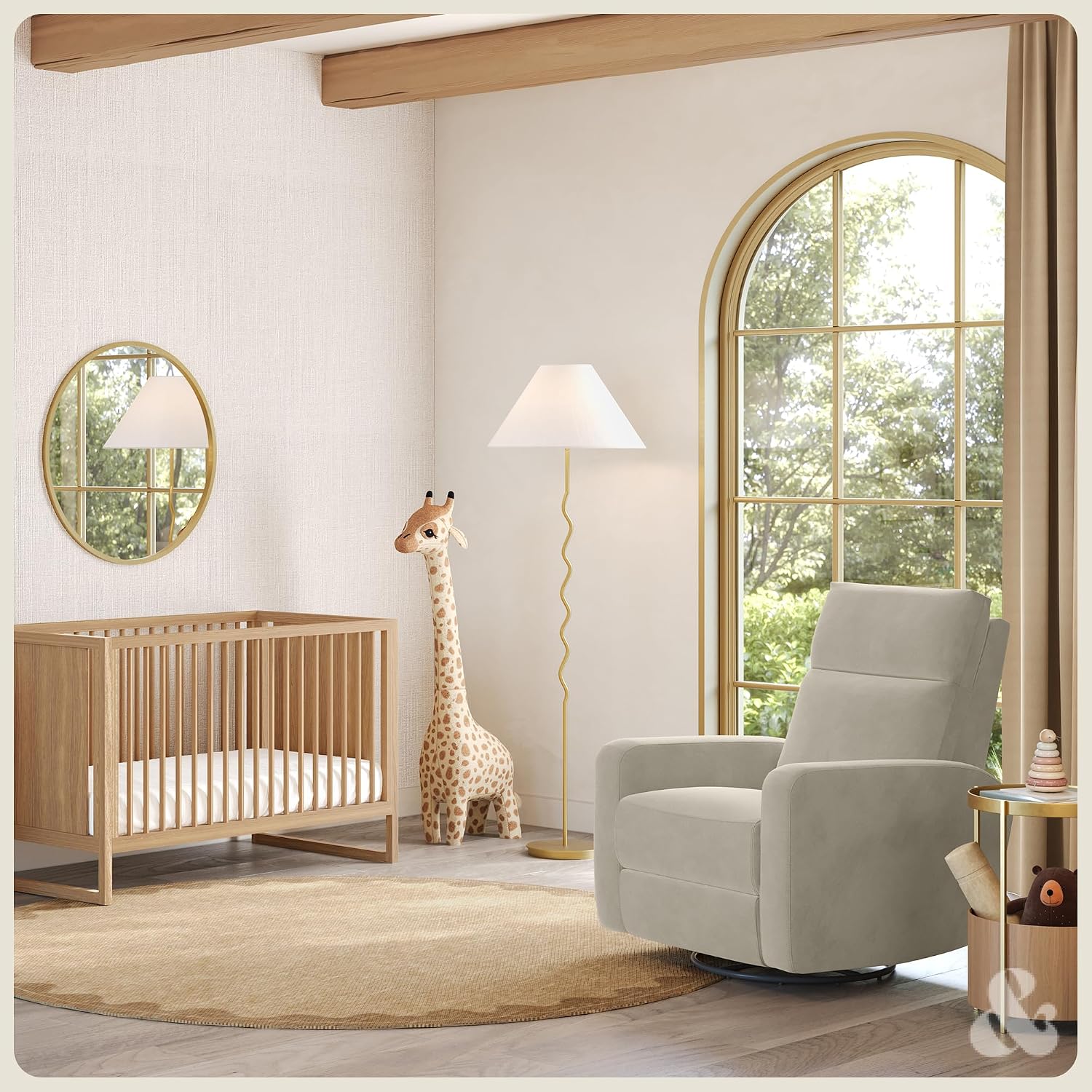 Nurture& The Glider Plus - Premium Nursery Power Recliner | Swivel Chair with Adjustable Head Support and Adjustable Lumbar Support | Built-in USB - The Ultimate Comfort for Nursing, Relaxing (Ivory)