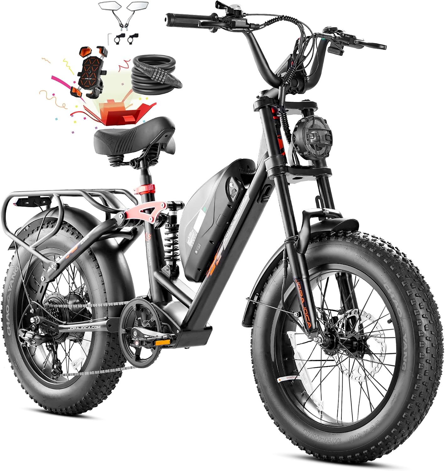 eAhora 2026 Luna/Terra 3000W/1500W 33MPH Dual Motor Ebike for Men Women, 20/15Ah 80+ Mi Long Range Electric Bike for Adults, 20' Fat Tire Full Suspension All-Terrain E-Bike with Hydraulic Disc Brake