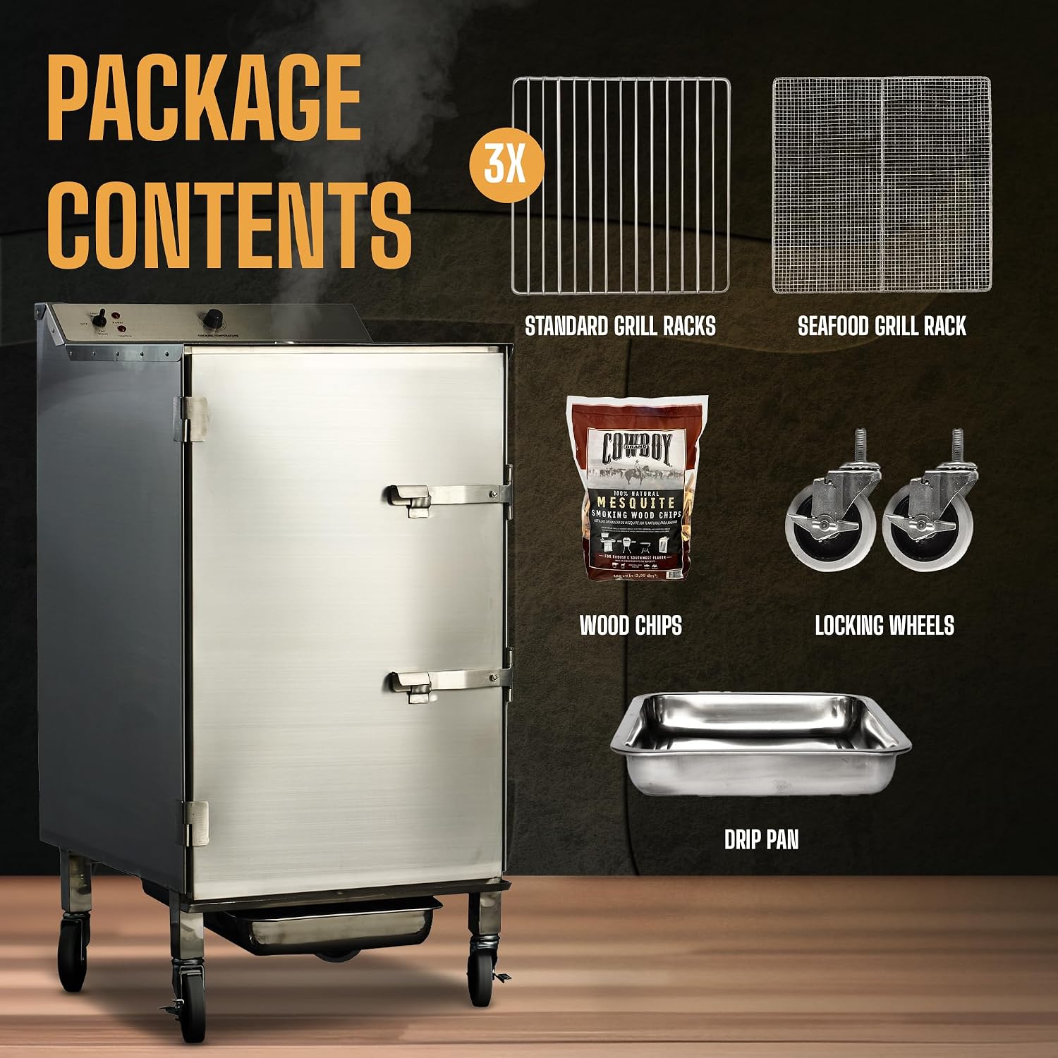SmokinTex 'The XL' Series Electric Smoker - Largest Residential Meat Smoker Grill with Dual 700W Elements, 80 lbs. Capacity, Temperature Control, Stainless Steel
