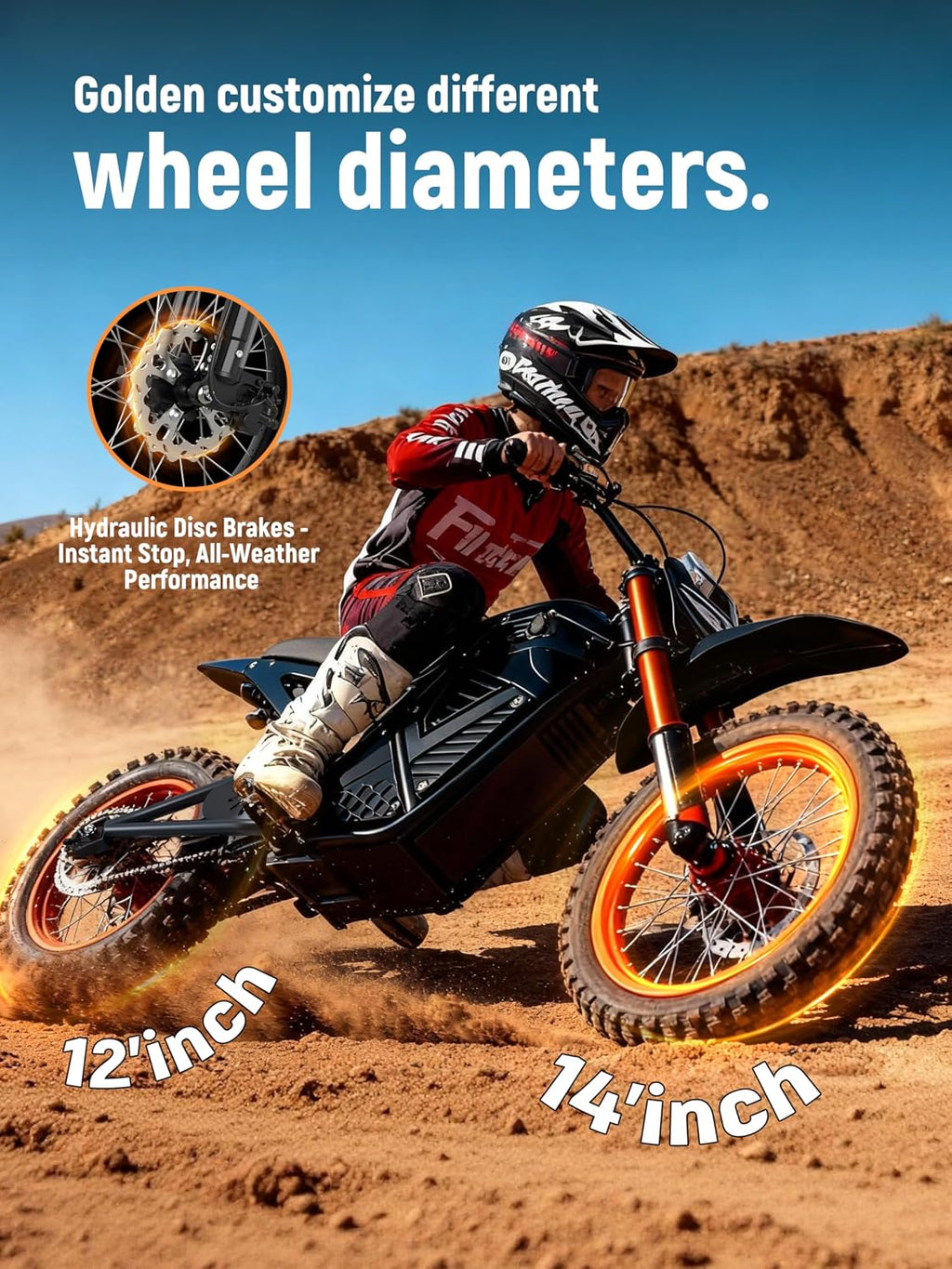 ESKUTE Motorcycle for Teens Adults, Mid-Drive Motor 3500W Peak, Electric Motorcycle 48V23Ah Battery, Hydraulic Brake，53Mile,38mph, Hydraulic Nitrogen Shock Absorbers, 1Graffiti